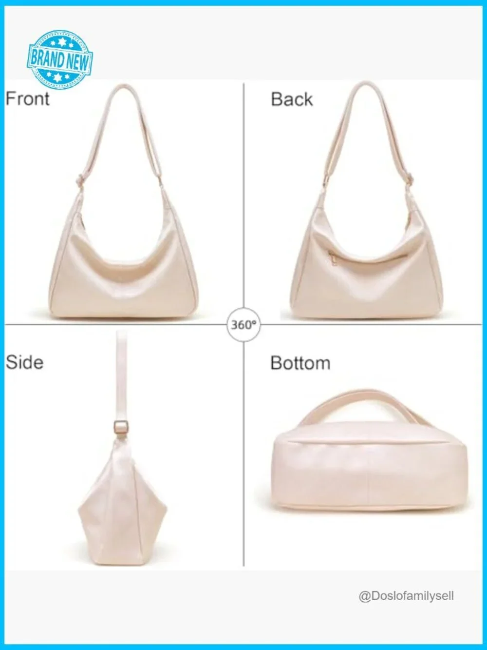 Retro Vegan Leather Slouchy Hobo Bag Shoulder Crossbody Large Tote Purse
